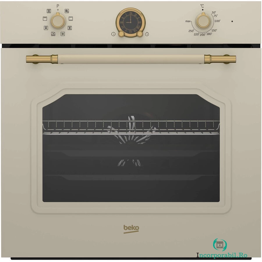 Beko Cuptor incorporabil Beko RBIM19200CD, Electric, 72 l, 3D Cooking, AeroPerfect, Grill,Defrost, Timer, Fan Assisted cooking, Clasa A, Crem