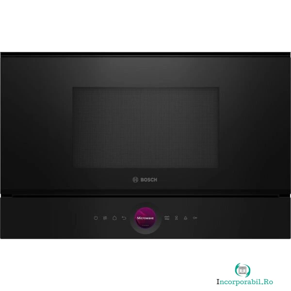 BOSCH Cuptor cu microunde incorporabil Bosch BFL7221B1, 21 l, 900 W, Autocuratare hidrolitica, 20 functii , Negru