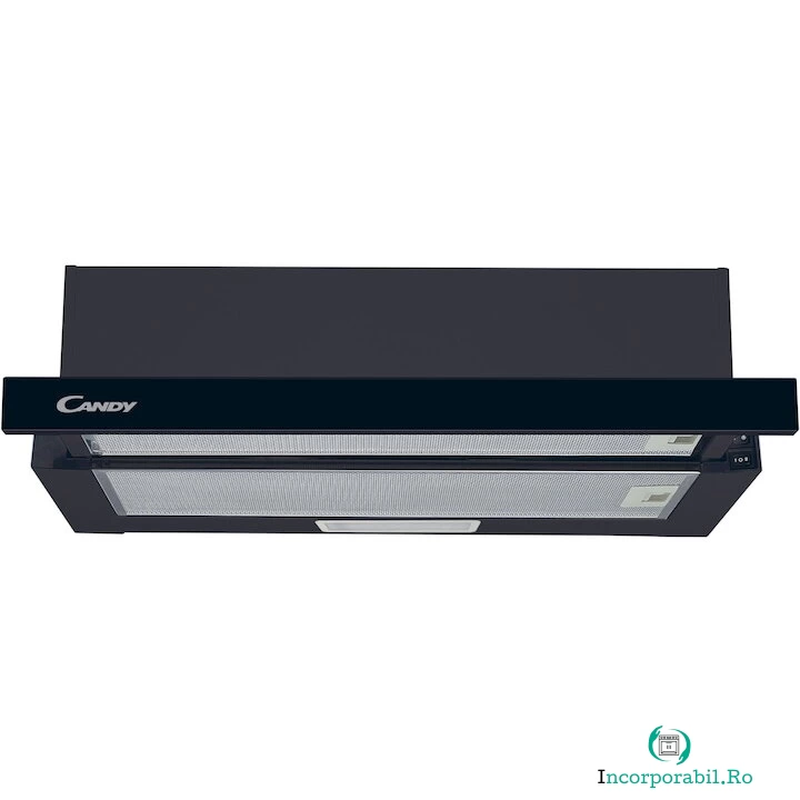 CANDY Hota telescopica incorporabila Candy CBT60RBG, Putere de absorbtie 402 mc/h, 2 Viteze, LED, 60 cm, Sticla neagra la 880.99 lei ron