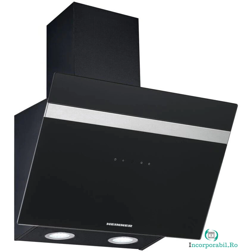 HEINNER Hota incorporabila decorativa Heinner HDCH-6060RGBK, Control touch, Afisaj LED, 1 Motor, Putere de absorbtie 566 m3/H, Lumina LED, 60 cm, Sticla neagra la 727.99 lei ron