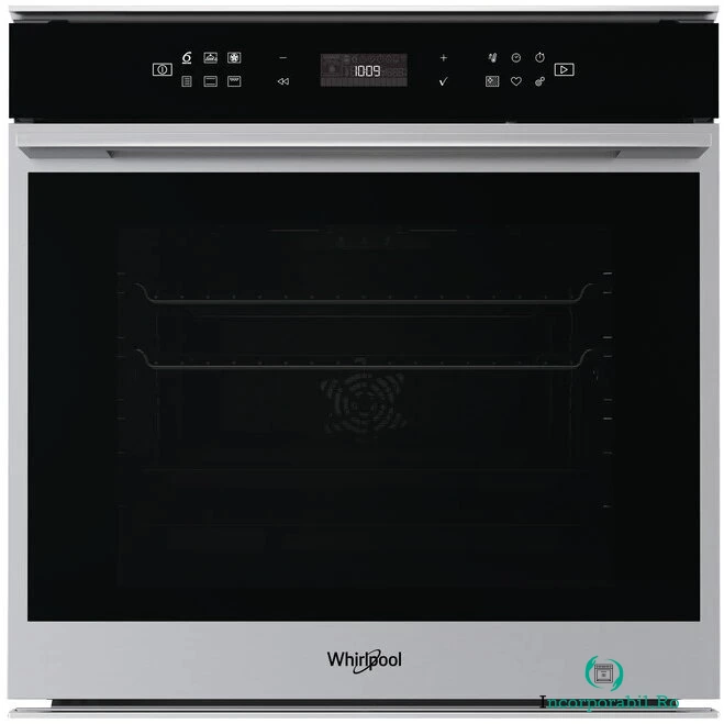 Whirlpool Cuptor incorporabil Whirlpool W7OM44S1P, Electric, Multifunctional, Gratar, Timer, Display, Tehnologia 6th Sense, Curatare pirolitica, 73 l, Clasa energetica A+, Inox la 2,862.99 lei ron