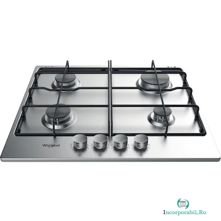 Whirlpool Plita incorporabila Whirlpool TGML 650 IX, Gaz, 4 zone de gatit, 55 cm, Otel inoxidabil la 795.99 lei ron