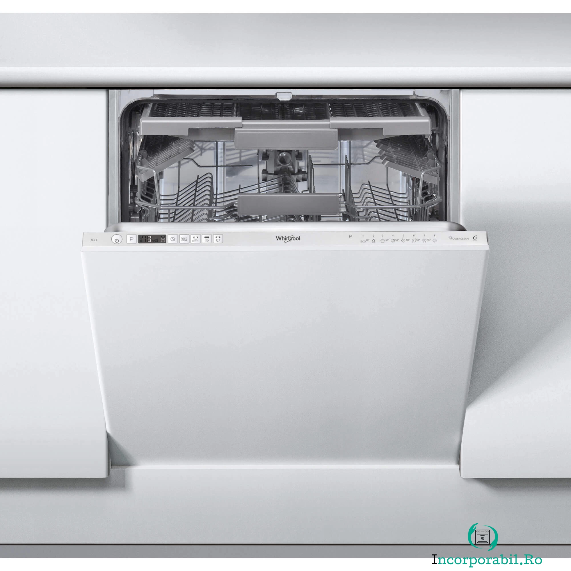 Masina de spalat vase incorporabila Whirlpool WIC 3C23 PEF, 14 Seturi, 8 Programe, Clasa A++ la 2,249.99 lei ron