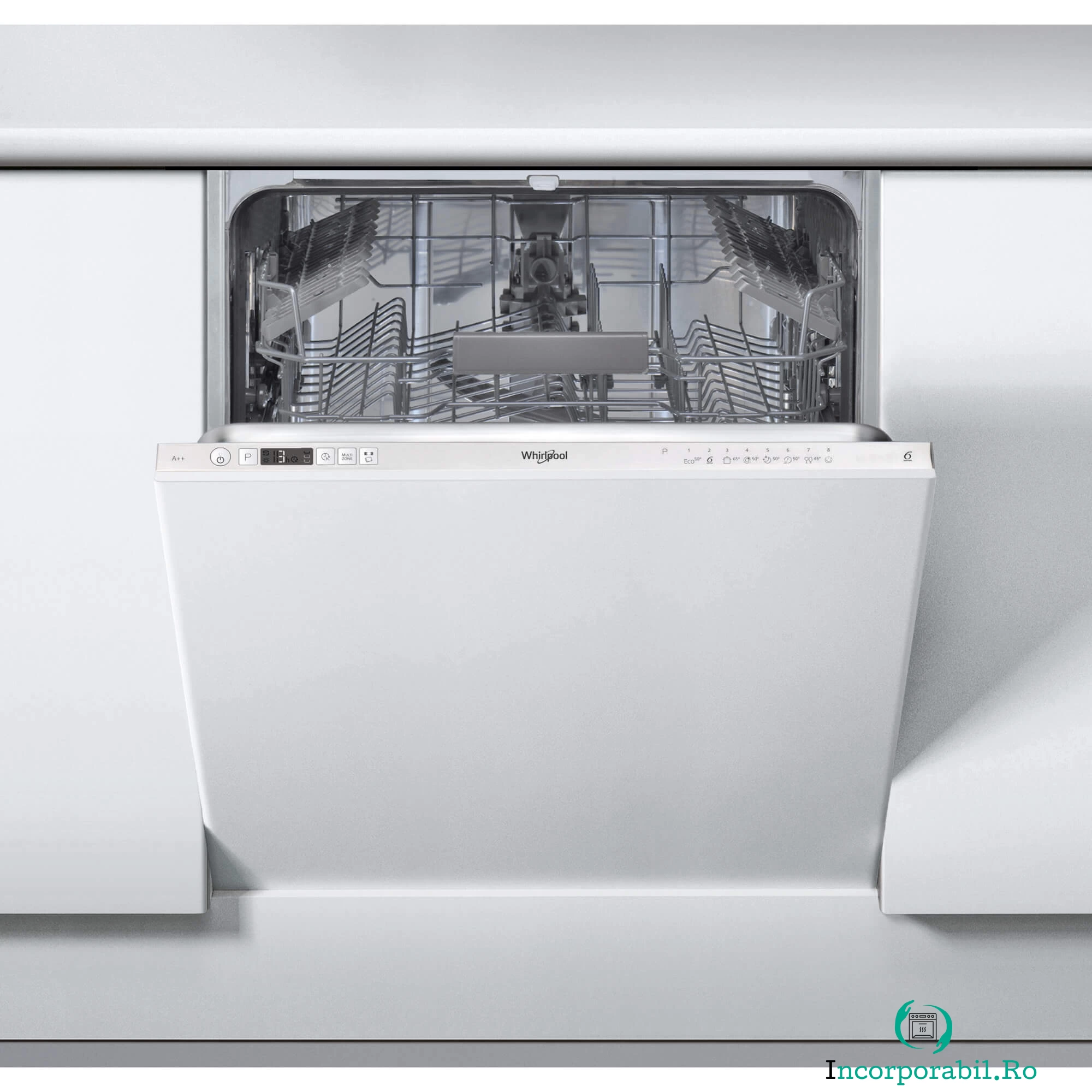 Masina de spalat vase incorporabila Whirlpool WRIC 3C26, 14 seturi, 8 programe, Clasa E la 2,099.99 lei ron