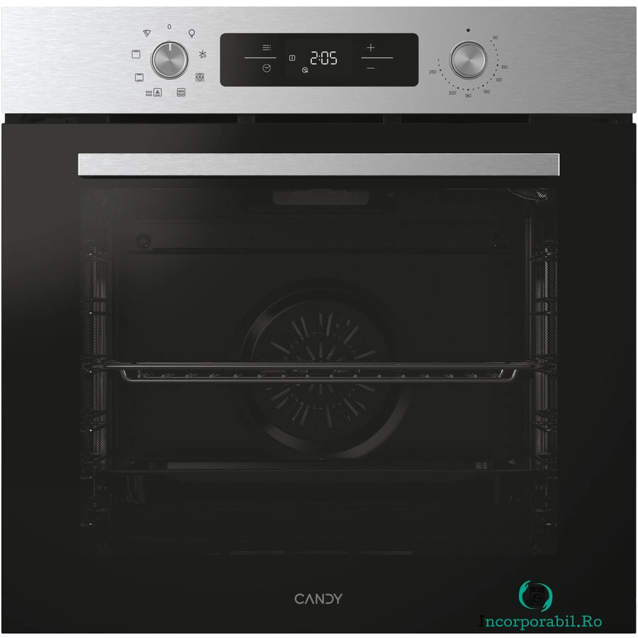 CANDY Cuptor incorporabil Candy Titanium CA6 NP3T3HTB, Electric, 78 litri, Curatare Hidrolitica, 9 functii, Butoane Push-pull, Softclose, Clasa A+, Inox la 1,449.99 lei ron