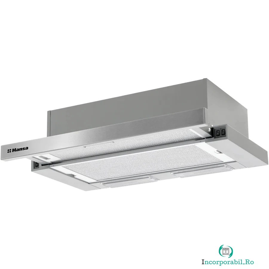 hansa Hota incorporabila telescopica Hansa OTS6251IH, Putere de absorbtie 429 m3/h, 2 motoare, 60 cm, Inox la 456.99 lei ron