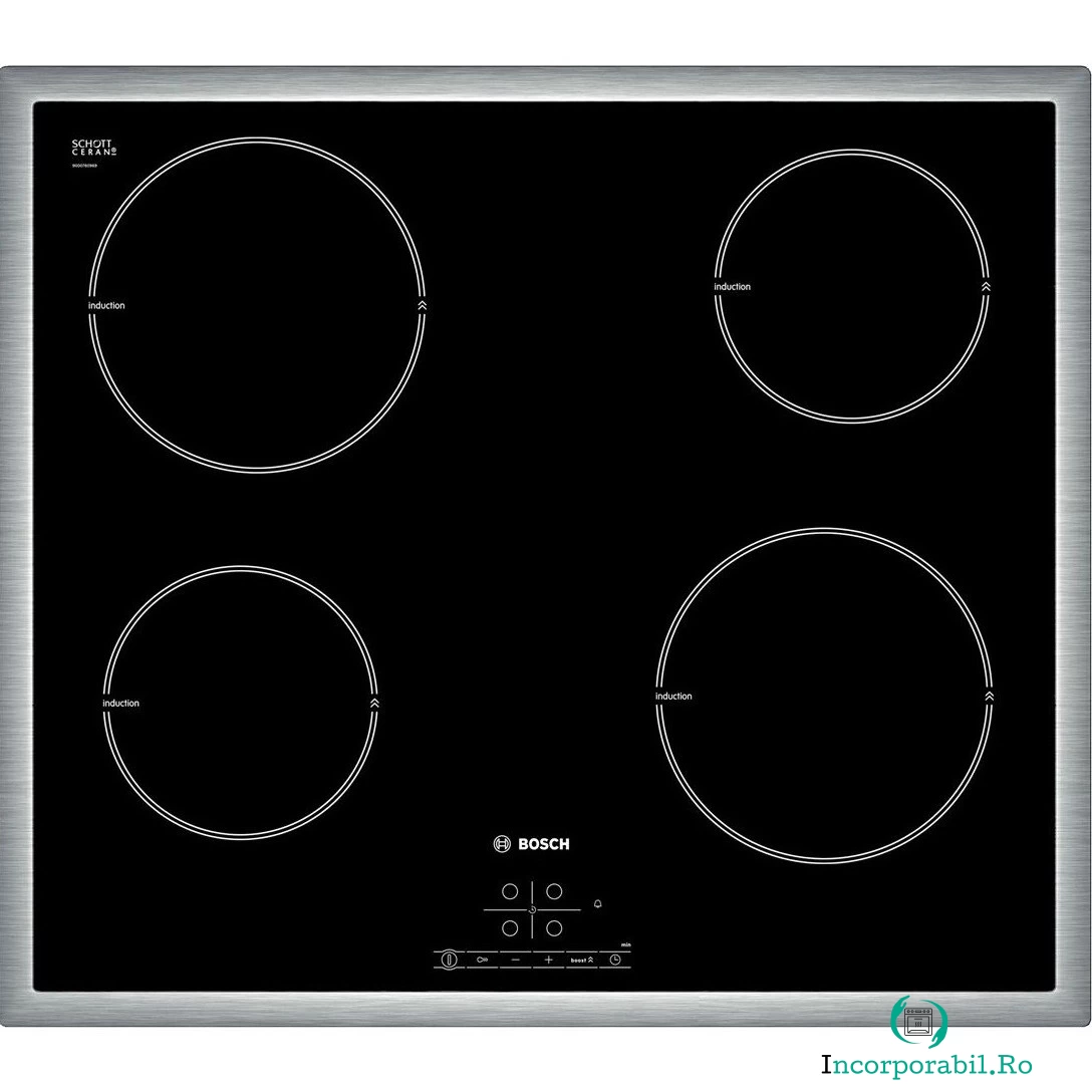 Plita incorporabila Bosch PIA645B18E, Inductie, 4 zone de gatit la 2,299.99 lei ron