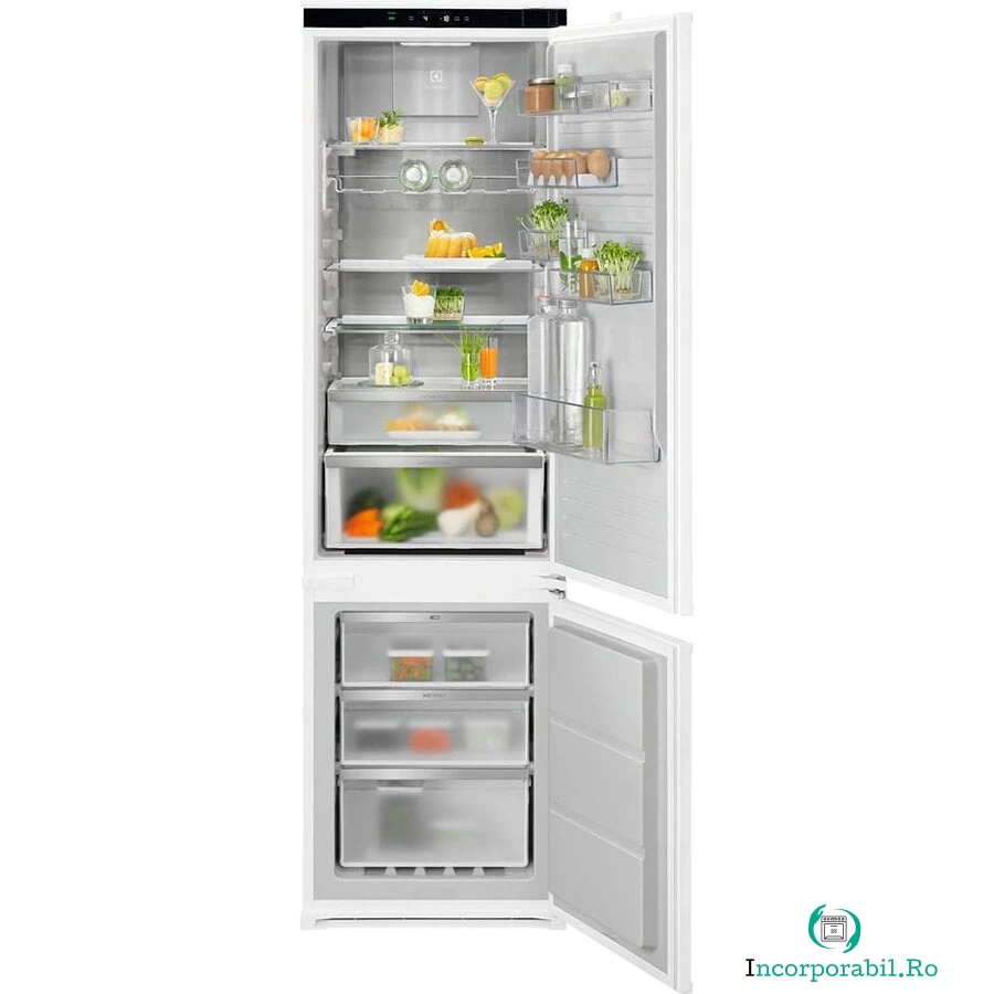 Combina frigorifica incorporabila Electrolux ENC8MD19S, No Frost, 269 l, H 188.4 cm, Clasa D, alb la 6,246.15 lei ron