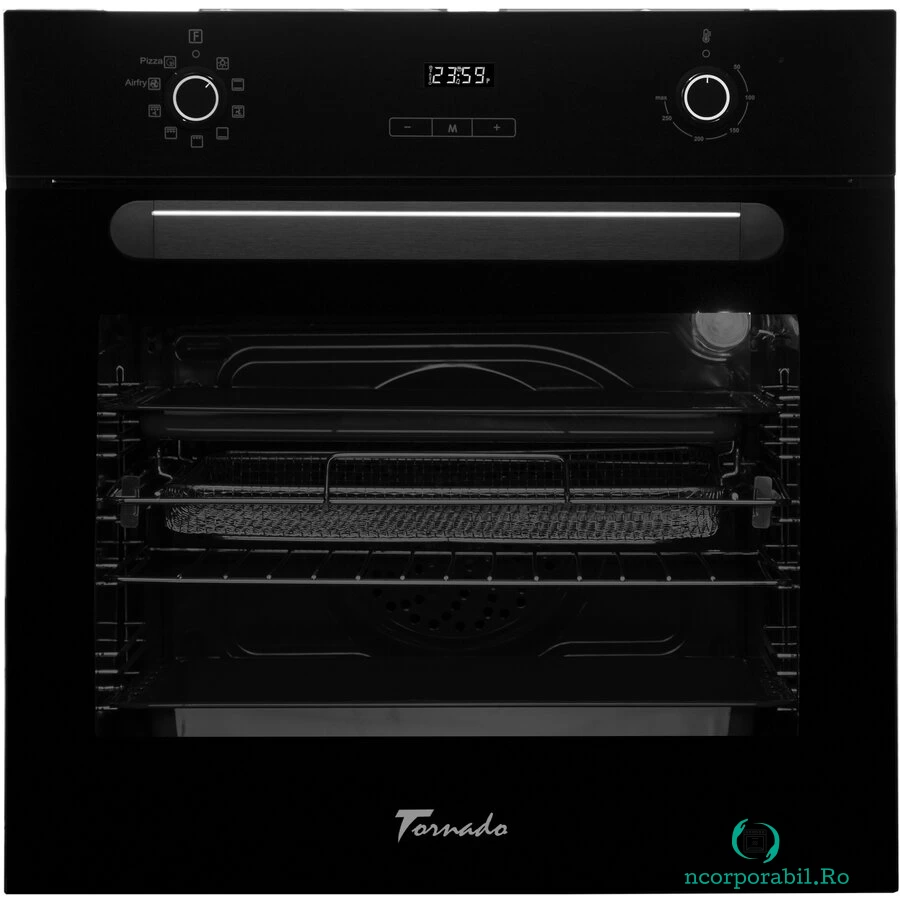 Tornado Cuptor incorporabil Tornado Simphony Backlight Black, Multifunctional, 73l, Touch Control, 9 functii, timer