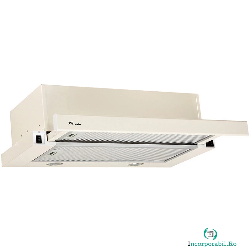 Tornado Hota Telescopica Incorporabila Tornado Storm 700 (60), 1 motor, latime 60 cm, 3 viteze, absorbtie 700 m3/ora, Bej