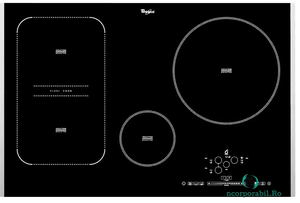 Plita incorporabila cu inductie Whirlpool ACM849LX, 4 arzatoare, touch, negru la 2,699.90 lei ron