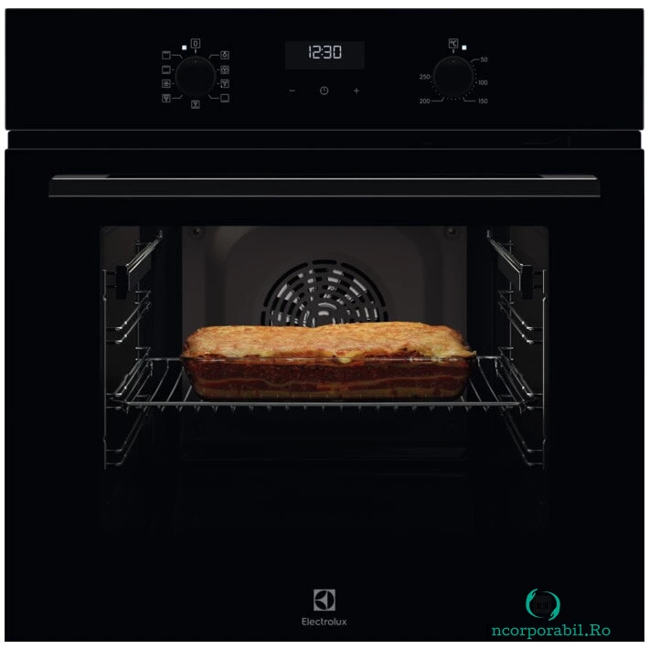 Electrolux Cuptor incorporabil Electrolux EOF5C50BZ, Electric, 65 l, 9 programe, Convectie, Grill, Autocuratare catalitica, Clasa A, Negru la 1,989.99 lei ron