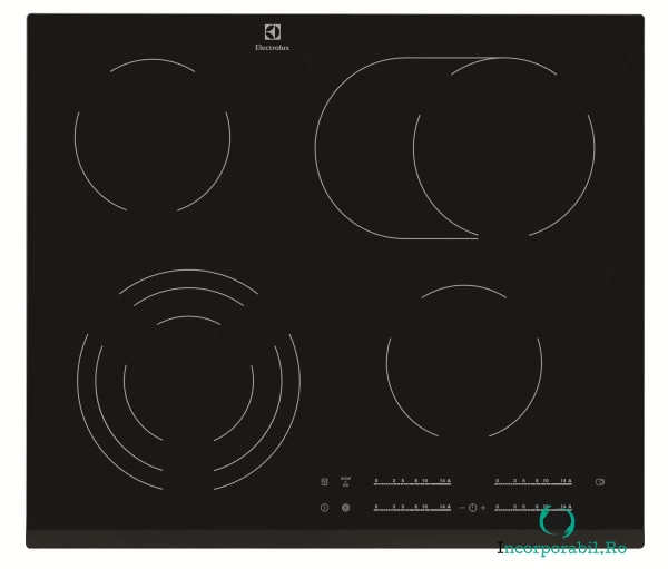 Plita incorporabila Electrolux EHF6547FOK, 4 Arzatoare, Vitroceramica, Negru la 1,249.90 lei ron