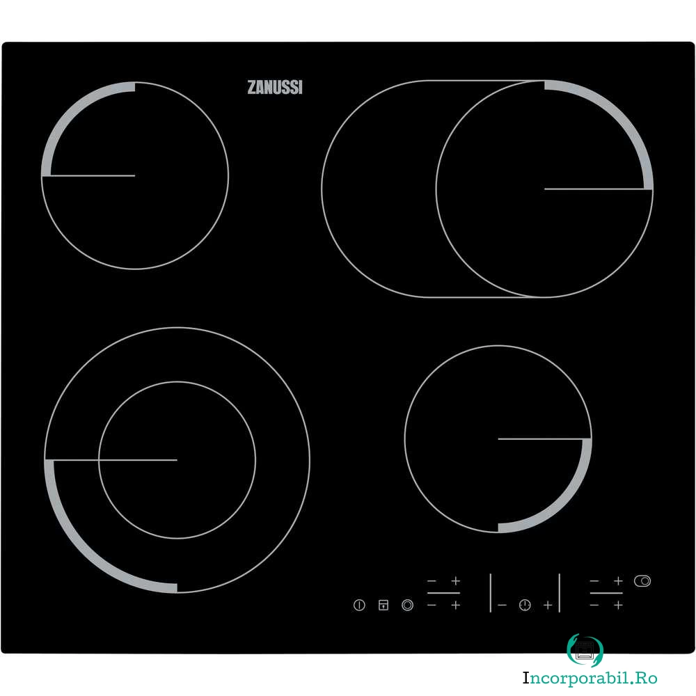 Plita incorporabila Zanussi ZEV6646FBA, Vitroceramica, 4 Zone de gatit