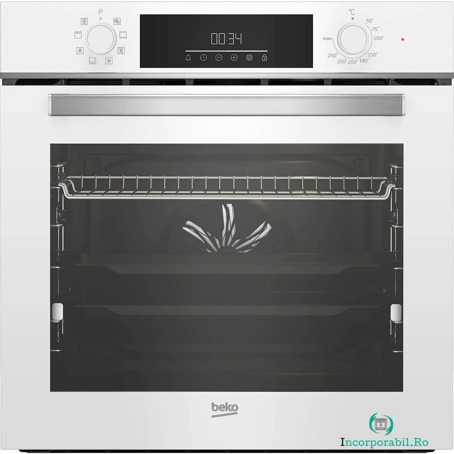 Beko Cuptor incorporabil Beko BBIM14300WMS, Electric, Multifunctional, AEROPerfect, Autocuratare catalitica, SteamShine Cleaning, Grill, 3D Cooking, 72 l, Clasa A, Alb la 1,855.99 lei ron