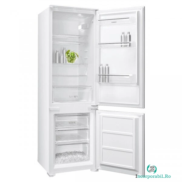Samus Combina Frigorifica Samus SCBI345E, Capacitate bruta: 265 litri, Capacitate totala neta: 249 litri Capacitate neta frigider 179, congelator 70 litri, 5 rafturi din sticla la 1,464.00 lei ron