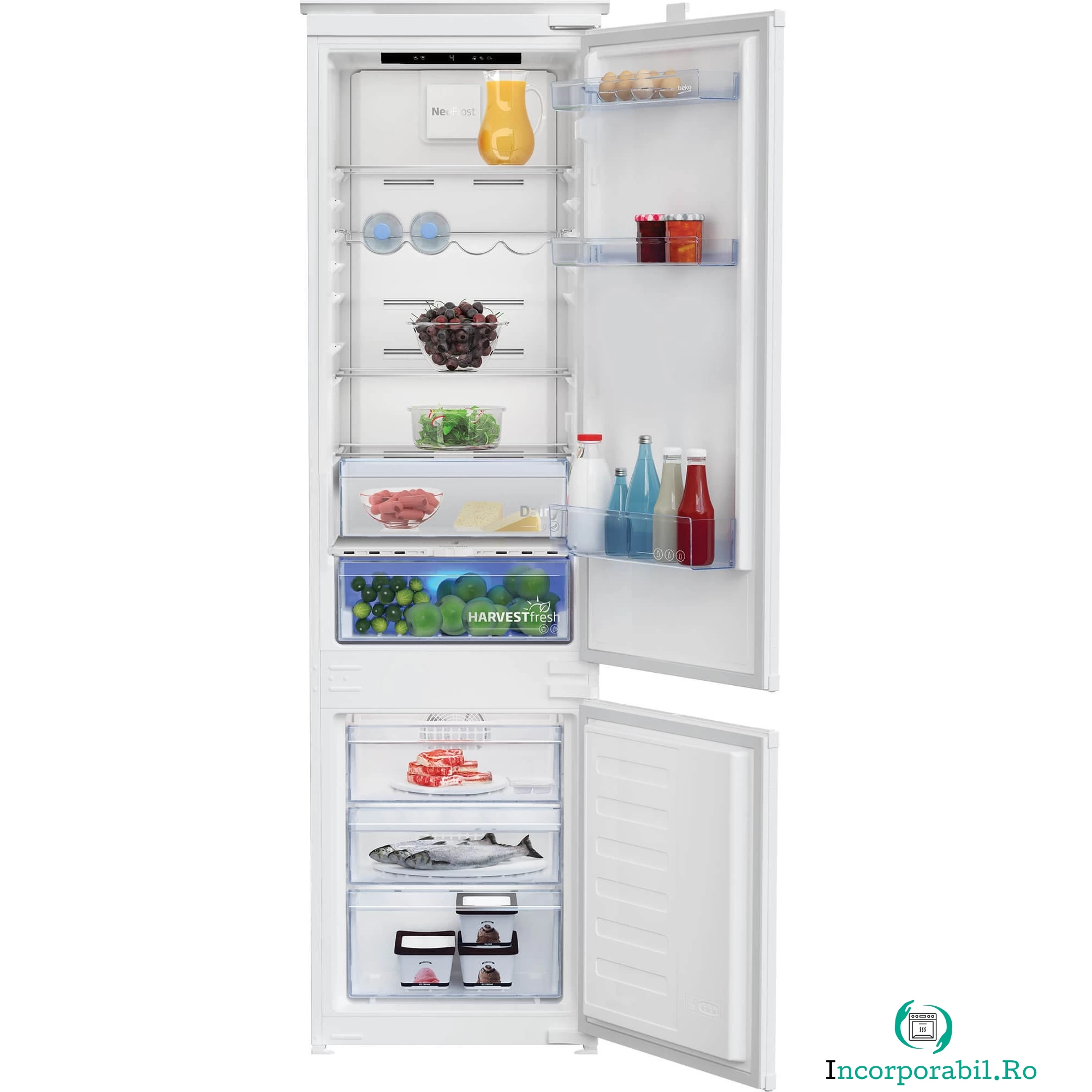 Combina frigorifica incorporabila Beko BCNA306E5SN, 287 l, No Frost, Alb, Clasa D la 3,699.99 lei ron