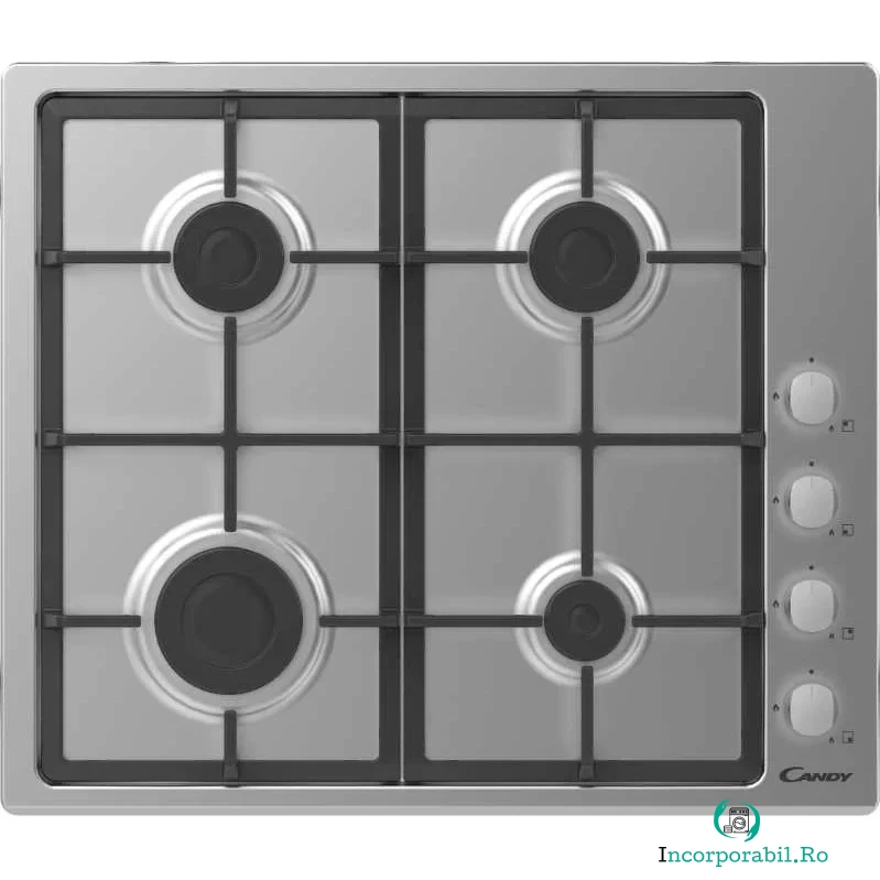 CANDY Plita incorporabila Candy CHG6LX, 4 Arzatoare, Gaz, Inox