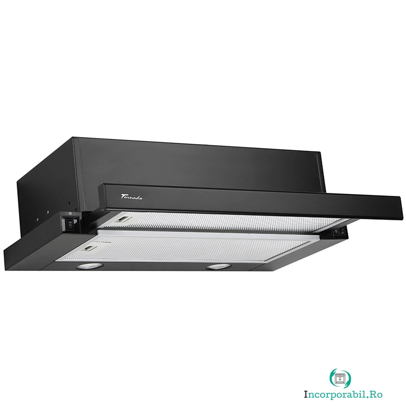 Tornado Hota telescopica incorporabila Tornado Storm 700 (60), 3 viteze, 700 m3/ora, 60 cm, 120 W, Negru