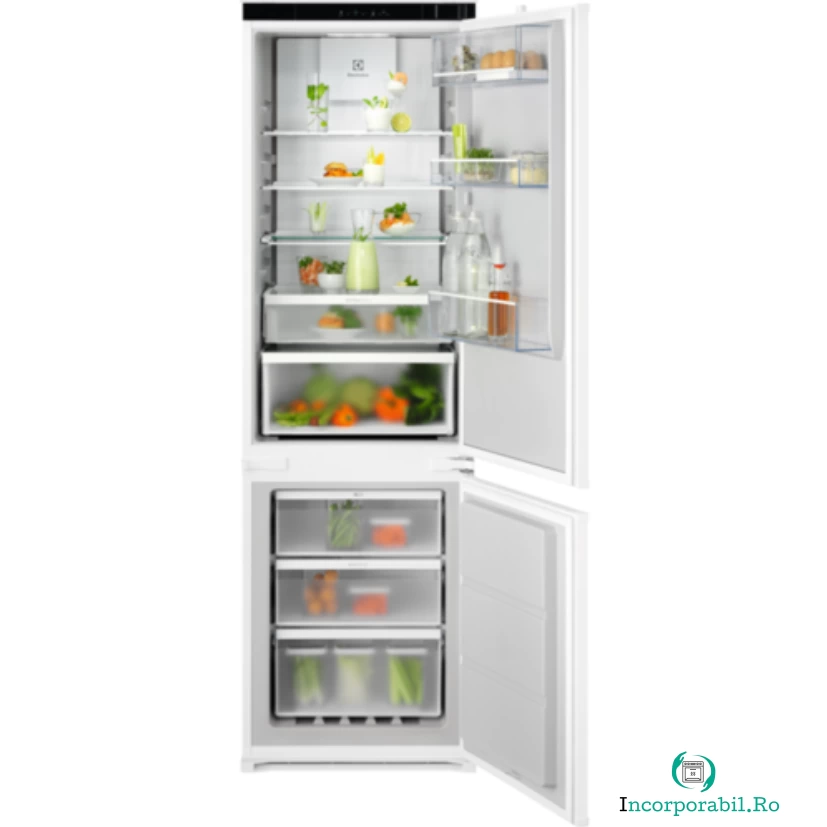 Combina frigorifica incorporabila Electrolux ENT6ME18S, No Frost, 248 l, 55 cm, Control umiditate, Control electronic, Clasa E la 4,146.15 lei ron