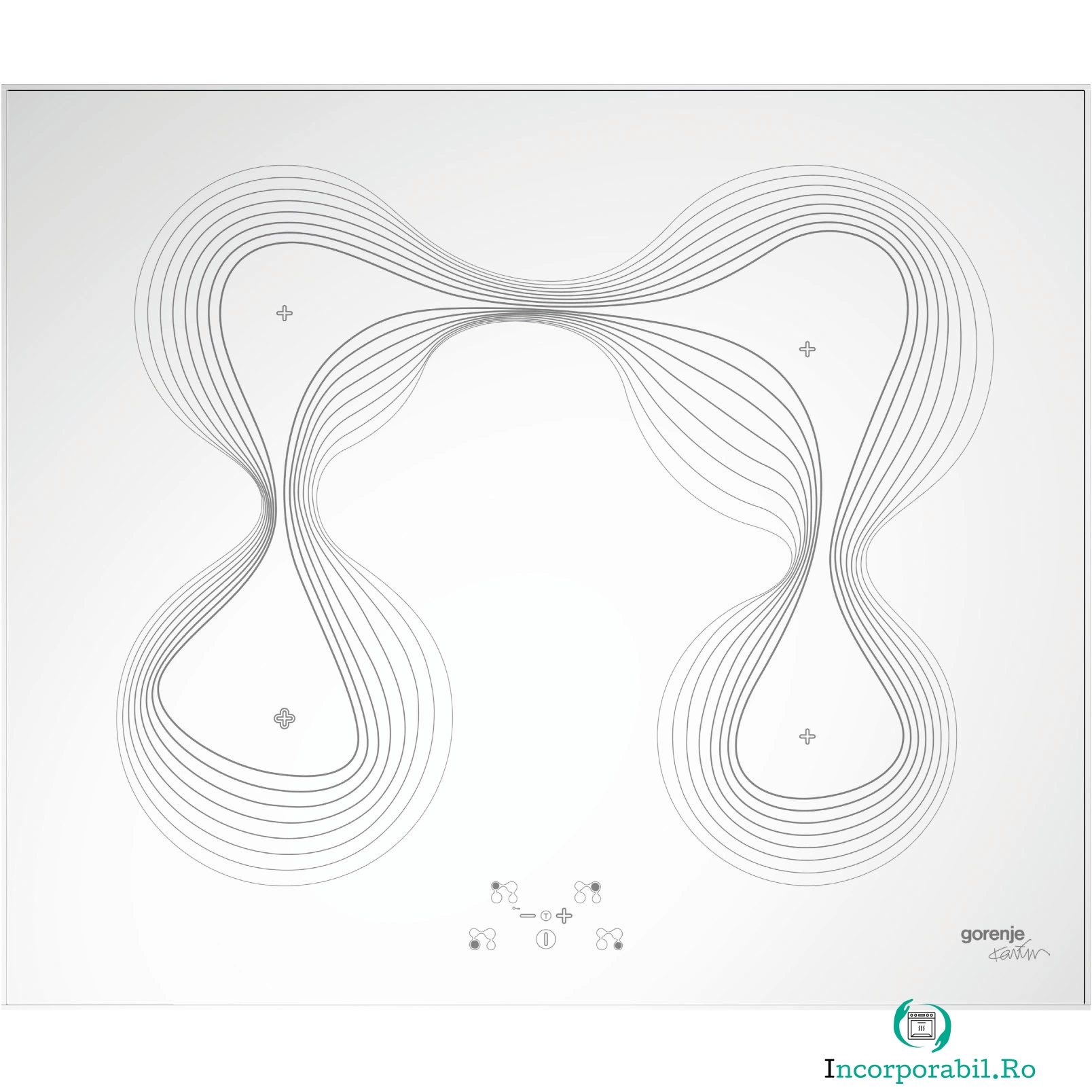 Plita incorporabila Gorenje Karim Rashid IT65KR, Inductie, 4 Zone de gatit, Touch control, Alb la 3,449.90 lei ron
