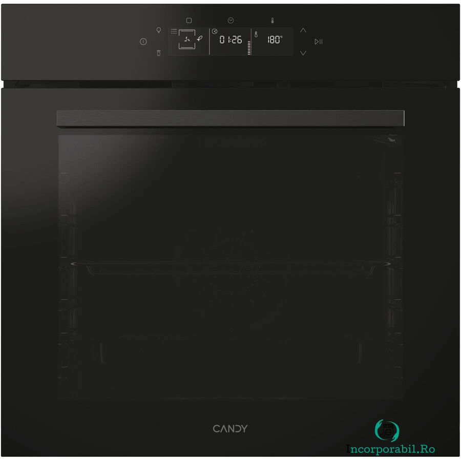 CANDY Cuptor incorporabil Candy CA6 N5G3YTB, Electric, 78 l, Autocuratare pirolitica, Gril, Electronic control, Clasa A++, Negru la 2,063.99 lei ron