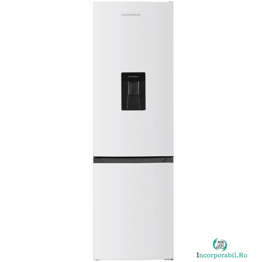HEINNER Combina frigorifica Heinner HC-HM260WDE++, 260 l, Control electronic, Dozator de apa, Iluminare LED, Usi reversibile, Clasa E, H 180 cm, Alb