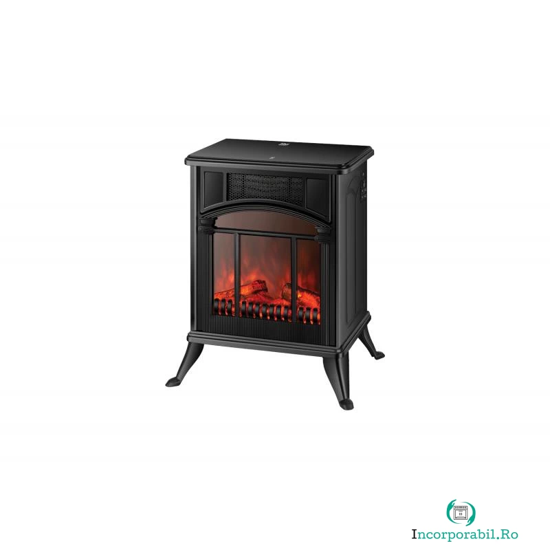 Semineu electric Zilan ZLN2051, 2 trepte de putere 1900W, element de incalzire PTC, afisaj realistic