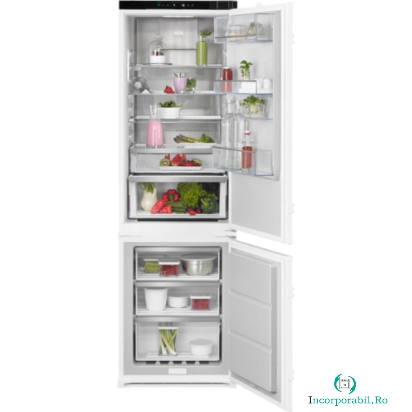 Combina frigorifica incorporabila AEG TSC8M181CS, No Frost, Multiflow, Control umiditate, 248 l, Clasa C
