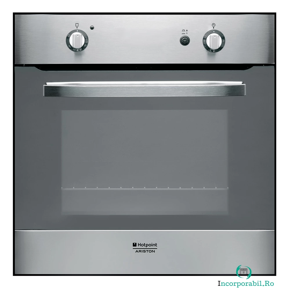 Cuptor incorporabil Hotpoint FHG IX/HA, gaz, 58 l, grill, rotisor, timer, inox